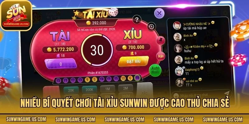 Nhiều bí quyết chơi tài xỉu Sunwin được cao thủ chia sẻ